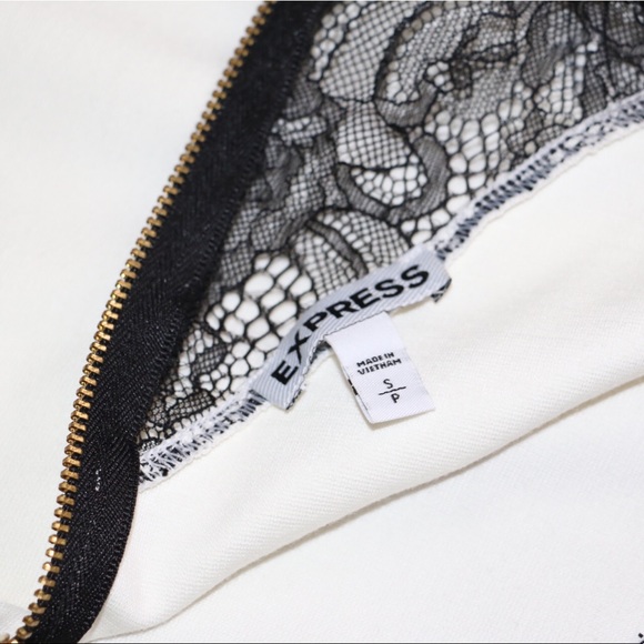 Express Two Tone White and Black Lace Tank - Picture 4 of 4